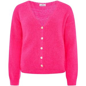 Zwillingsherz Gebreid vest  neonroze