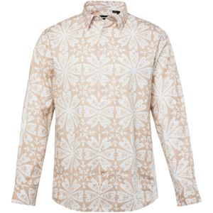 Men Plus Overhemd  sand / wit