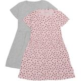 Minymo - Jurk - 2 Pack - Korte Mouwen - Effen en All-over Print