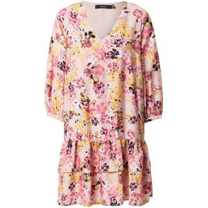 VERO MODA Jurk 'GIGI'  geel / rosa / rosé / zwart