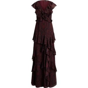 Lauren Ralph Lauren Avondjurk  marine / bruin / rood