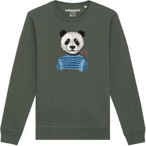 Watapparel Sweatshirt ' Panda '  kaki / gemengde kleuren