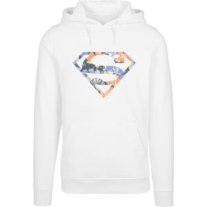 F4NT4STIC Sweatshirt 'DC Comics Superman Floral Logo 2'  lichtblauw / lichtgroen / oranje / wit
