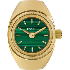Fossil - ES5308 - Horloge Ring - Goudkleurig - Malachiet