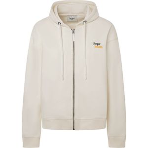 Pepe Jeans Sweatvest 'Edna'  antraciet / oranje / rood gemêleerd / natuurwit