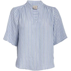 Peppercorn Blouse 'Hailey'  lichtblauw / zilver / wit