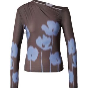 TOPSHOP Shirt 'INOLA'  blauw / chocoladebruin