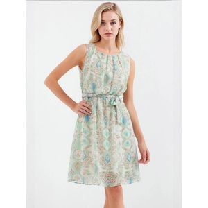 Bigdart Jurk  lichtbeige / azuur / lichtbruin / mintgroen