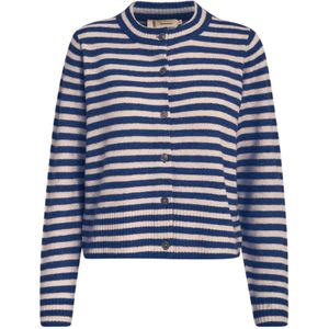 Peppercorn Gebreid vest  donkerblauw / wit