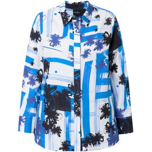 Ulla Popken Blouse  blauw / zwart / wit