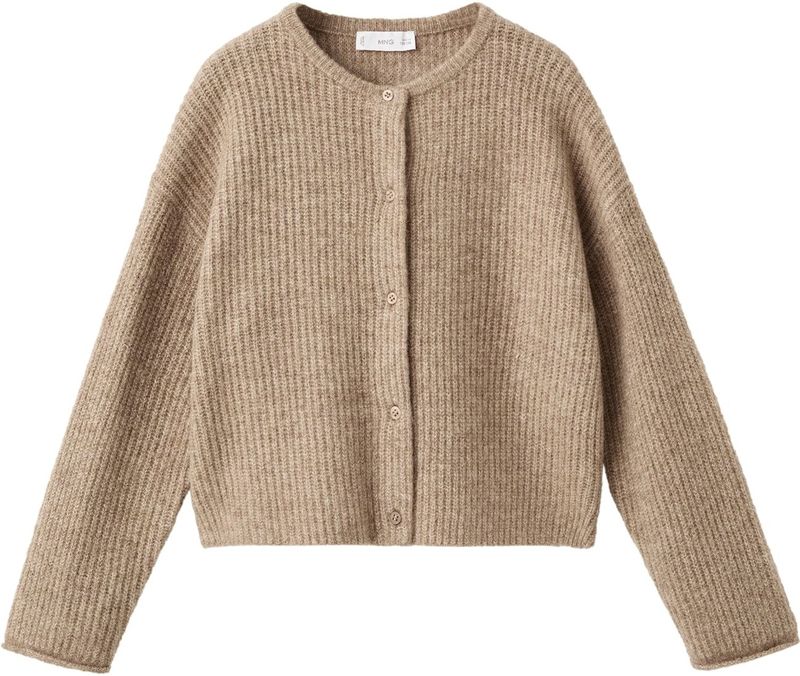 MANGO KIDS - Gebreid Vest - Bruin - Normale Pasvorm