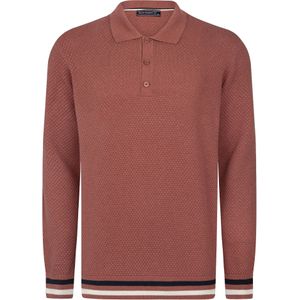 Felix Hardy - Gebreide Polo Trui - Roze - 100% Katoen - Heren - 2XL