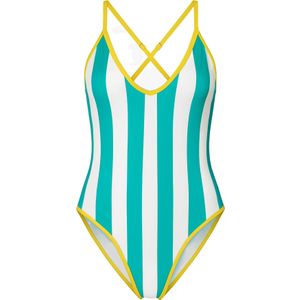 C&City Badpak  lichtgeel / petrol / wit