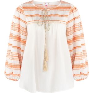IZIA Blouse  oranje / wit