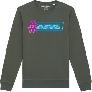 Watapparel Sweatshirt ' No Excuses '  neonblauw / groen / neonroze