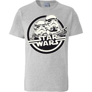 LOGOSHIRT Shirt 'Star Wars - Stormtrooper'  grijs