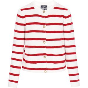 DreiMaster Maritim Gebreid vest  rood / wit