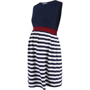 Bebefield Jurk 'Ana'  navy / bordeaux / wit