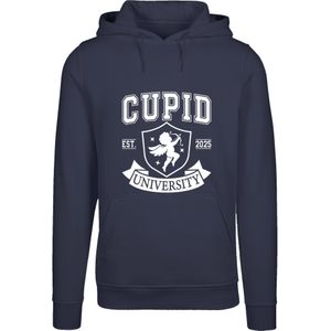 F4NT4STIC Sweatshirt 'Cupid University Valentinstag'  donkerblauw / wit