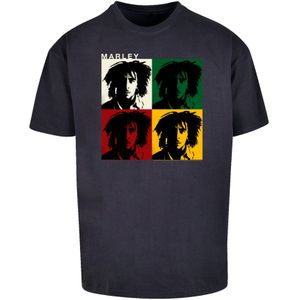 F4NT4STIC Shirt 'Bob Marley Colour Blocks'  nachtblauw