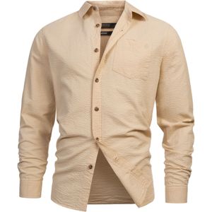INDICODE JEANS Overhemd 'Caix'  beige