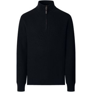 Hackett London Trui ' COTTON RIB HZIP '  zwart