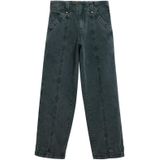 Rechte Broek - Effen - Regular Fit - Lang - Met Decoratieve Naden