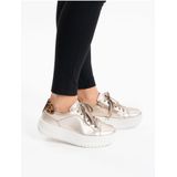 ARA - Sneakers - Beige - Laag - Uitneembare Zool - Snoersluiting - Glad Leer
