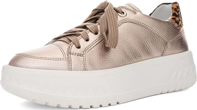 ARA - Sneakers - Beige - Laag - Uitneembare Zool - Snoersluiting - Glad Leer