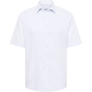 Lichtblauw Overhemd - Korte Mouwen - Kentkraag - Easy Iron - Getailleerd