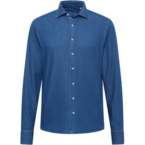 Eterna - Overhemd - Donkerblauw - Slim Fit - Lange Mouwen - EASY IRON