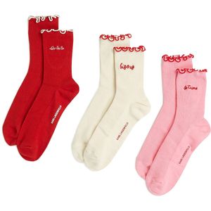Karl Lagerfeld Sokken  ivoor / rosa / knalrood