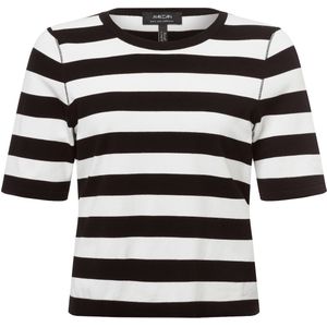 Marc Cain - Shirt - Zwart/Wit - Gestreept - Halve Mouw