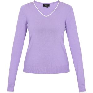 faina Trui  lavendel / wit