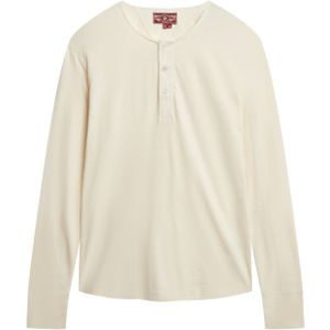 Superdryvoor mannen. M6010880A Grootvader T-shirt beige (S), Casual, Katoen, Lange mouwen