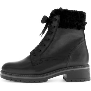 GABOR - Veterlaarsjes - Zwart - Leer - Middelhoge Hak