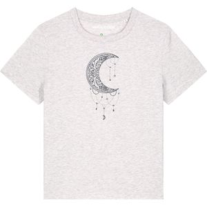 Watapparel Shirt 'Mandala Moon'  lichtgrijs / zwart