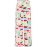 ICHI Broek 'Kate'  lichtbeige / lichtblauw / bruin / pastelgroen