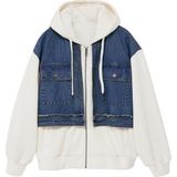 Desigual - Sweatshirt - Denim - Lange Mouwen - Capuchon - Ritssluiting