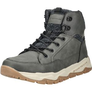 TOM TAILOR - Veterboots - Donkergrijs - Enkelhoog - Imitatieleer
