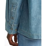 Shirt - Effen - Denim - Comfort Fit - Lange Mouw