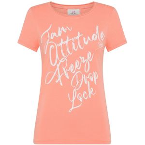 DEHA Shirt  oranje / wit