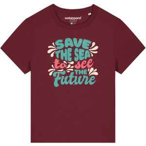 Watapparel Shirt 'Save the sea'  blauw / rood / bordeaux / wit