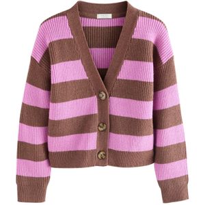 Next Gebreid vest  bruin / pink
