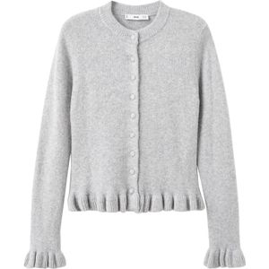 MANGO Gebreid vest 'FLEUR'  grijs