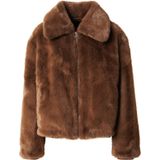 Jack van imitatiebont en ritssluiting