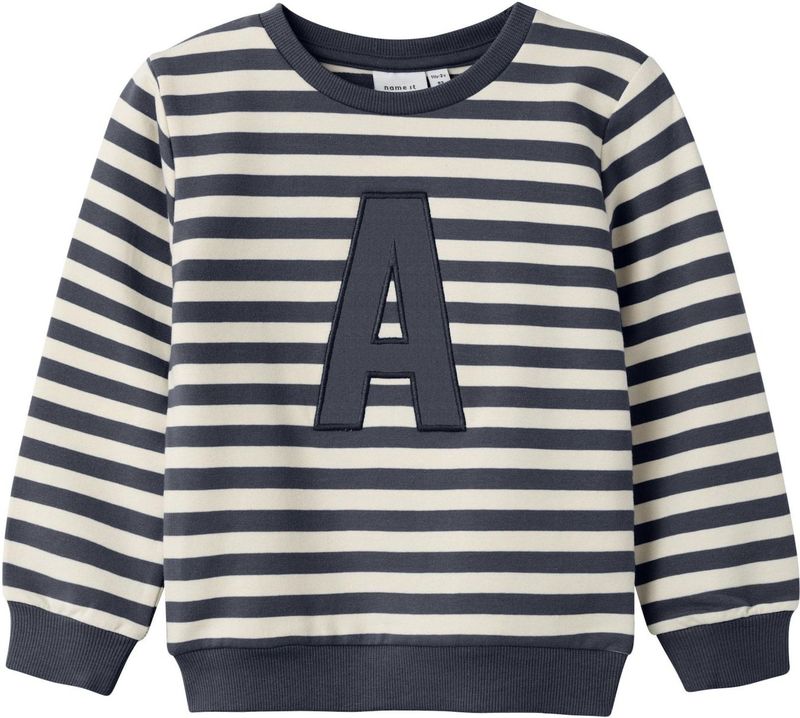 Sweatshirt - Gestreept - O-hals - Lange Mouwen - Regular Fit