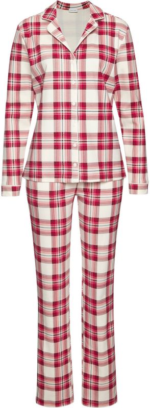 Lascana - Pyjama - Wit Geruit - 3-delig - Incl. Slaapmasker