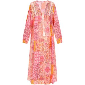 IZIA Kimono 'Boho'  curry / oranje / pink / wit