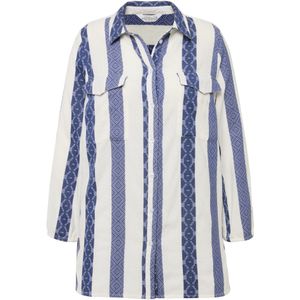 Studio Untold Blouse  nachtblauw / duifblauw / wit